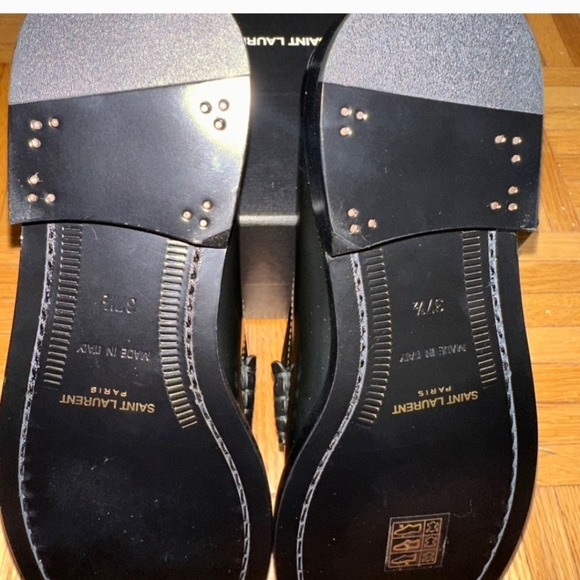 Yves Saint Laurent Classoc Black Loafers - Picture 2 of 3